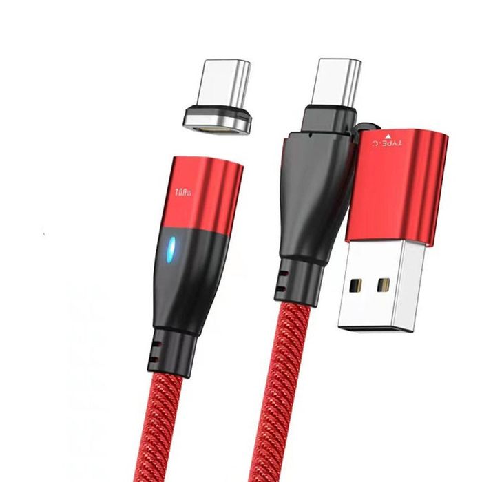 TEGAL USB & Type C Dual Magnetic Charging Cable USB C 1m Red