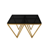 Elegant Collections Gold Black Pyramid Side Table