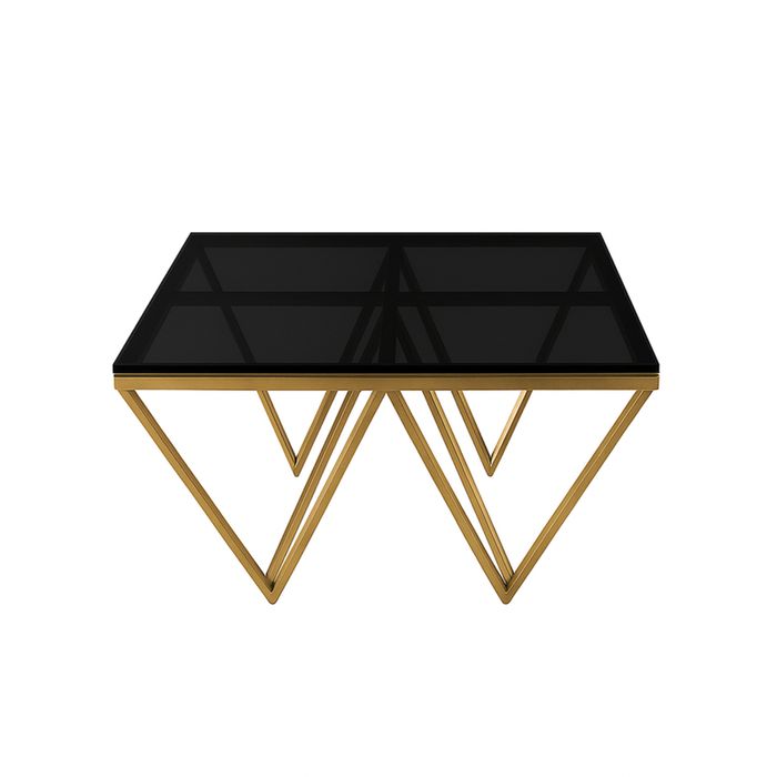 Elegant Collections Gold Black Pyramid Side Table