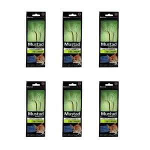 6x Mustad Ultrapoint Circle Flasher Rig Twin Hook Green Chartreuse - Size 3/0