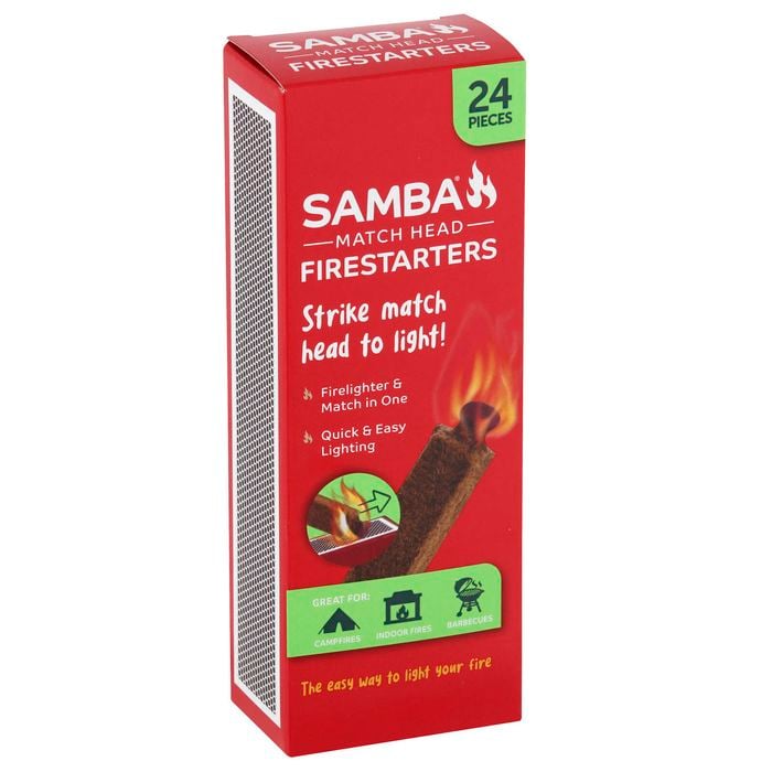 Samba Firestarters Firelighter With Match Head - 24 Pack
