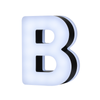 Lit Up 3D Led Letter B Illuminated Opal Acrylic 100mmHx92mmWx23mmD