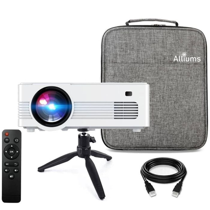 ALLIUMS Mini Projector HD 1080p Supported with 8500 Lumens (White)