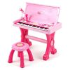 Costway 49Key Kid Electric Piano Keyboard Toy Stool Microphone Light-Pink
