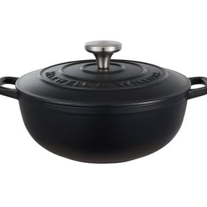 Maxwell & Williams Cast Iron Round Casserole Black 3.3l Cookware 24cm