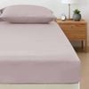 400tc Bamboo Cotton Fitted Sheet With Pillowcase Set Long Single Size 40cm Wall Dusty Pink