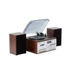 Lenoxx Audio Home Entertainment System (Brown) Turntable, CDs, Vinyl, Wireless Streaming & More
