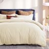 LINENOVA 100% Pure Cotton Quilt Cover Set - King,Cream