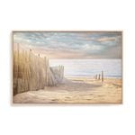 Artey | Sandy Beach, Morning - Framed Canvas - Natural Frame - 100 x 150cm