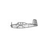 Ignite Laser Beechcraft T-34A Mentor - Military Trainer Aircraft Silhouette Metal Wall Art Rustic Metal 23.6 inch - 60 cm