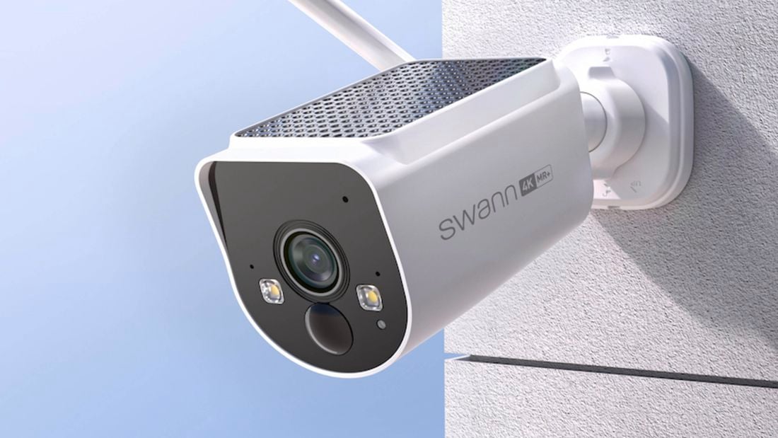 Swann security camera set up in place 