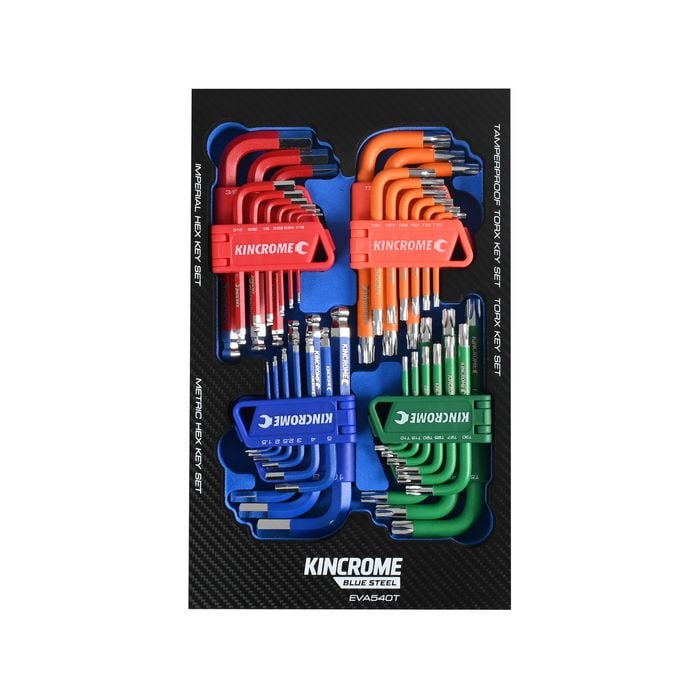 Kincrome BLUESTEEL 36 Piece Hex & TORX Keys EVA Tray
