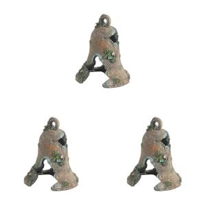 3PK Dudley's World Of Pets Ruined Bell Aquarium Decoration