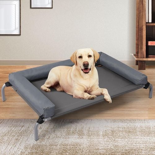 PaWz Elevated Dog or Cat Pet Bed Raised Heavy Duty Grey L Bunnings Australia