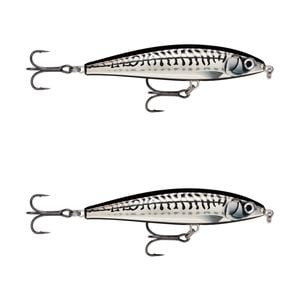 2x Rapala 10cm X Rap Magnum Prey Lipless Hard Body Fish Lures - Chrome Mackerel