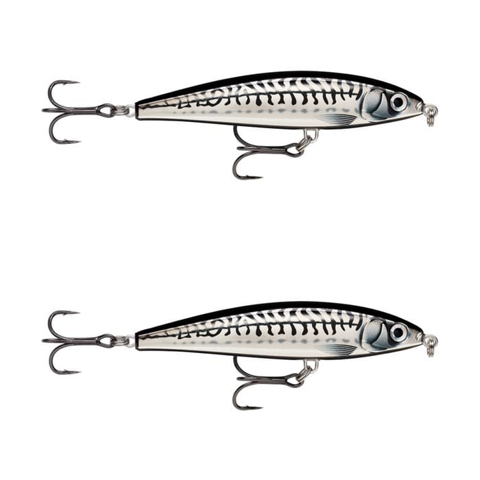 2x Rapala 10cm X Rap Magnum Prey Lipless Hard Body Fish Lures - Chrome Mackerel
