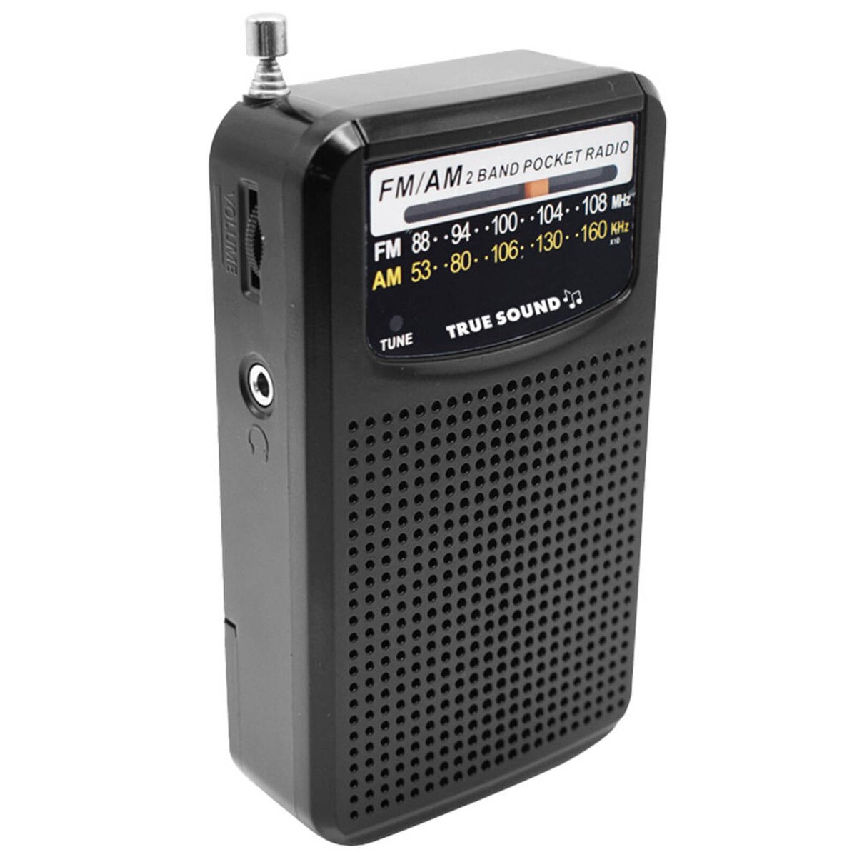 True Sound 2-Band 13cm Portable AM/FM Pocket Radio - Black - Bunnings ...
