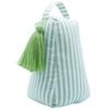 Astin Sinclair 13 x 13 x 21cm Green Linen Stripe Door Stop