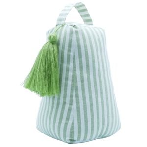 Astin Sinclair 13 x 13 x 21cm Green Linen Stripe Door Stop