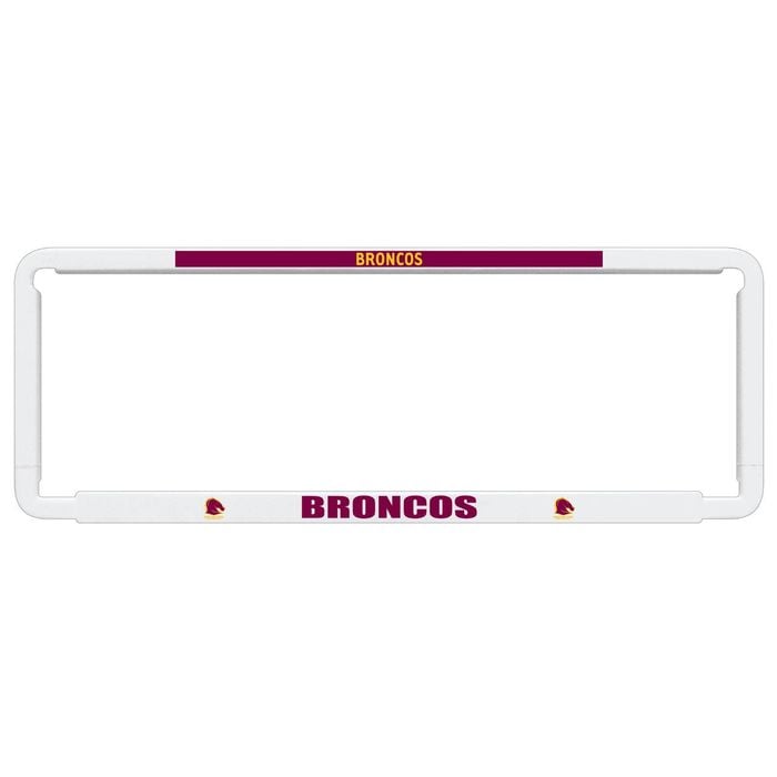 2x OFFICIAL NRL Brisbane Broncos Car Number Plate Frame Cover Surround x2