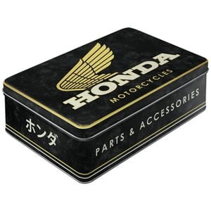 Nostalgic-art Flat Storage Tin Honda Mc Parts & Accessories Gold 23x16x7cm