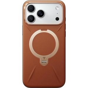 Torras Ostand Spin Vegan Leather Case For iPhone 17 Pro - Brown