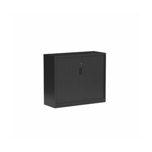 Olg Tempo Tambour Cabinet Wide Black W1200mm X D450mm X H1020mm