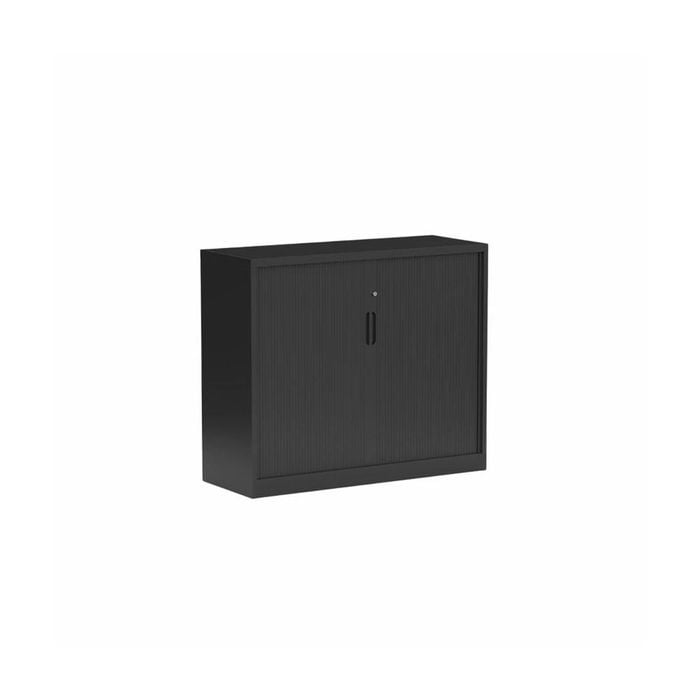 Olg Tempo Tambour Cabinet Wide Black W1200mm X D450mm X H1020mm