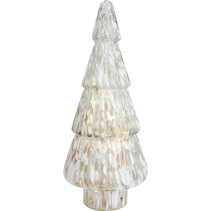 LVD LED Glass Xmas Tree Home/Living Room/Table Ornament Decor XL 18x41cm WHT