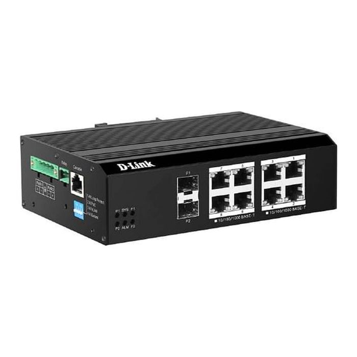 D-Link 10-Port Gb Industrial Smart Managed PoE Switch With 8-PoE [DIS-F200G-10PS-E]