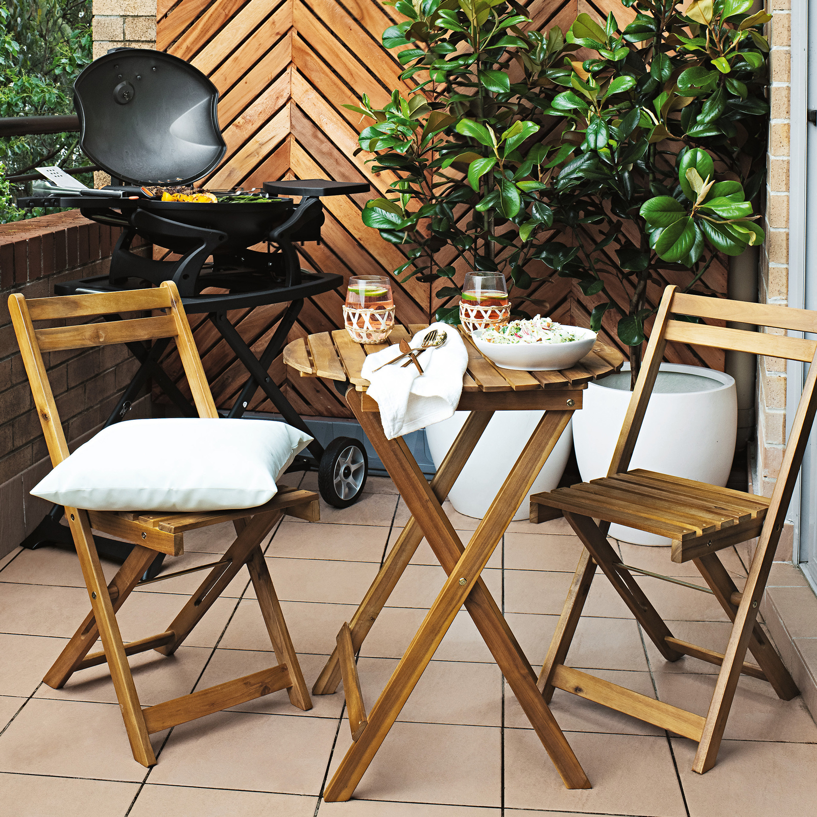 Marquee 3 Piece Timber Folding Bistro Setting Bunnings Australia