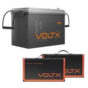 Voltx 12v 200ah Lithium Battery + 200w Solar Panel Mat