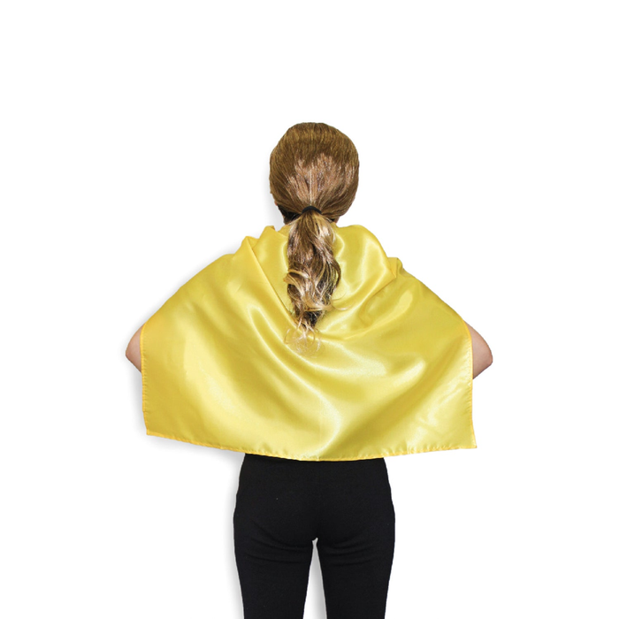 SHORT CAPE Kids Childrens Party Costume Vampire Coat School Team Colours Yellow