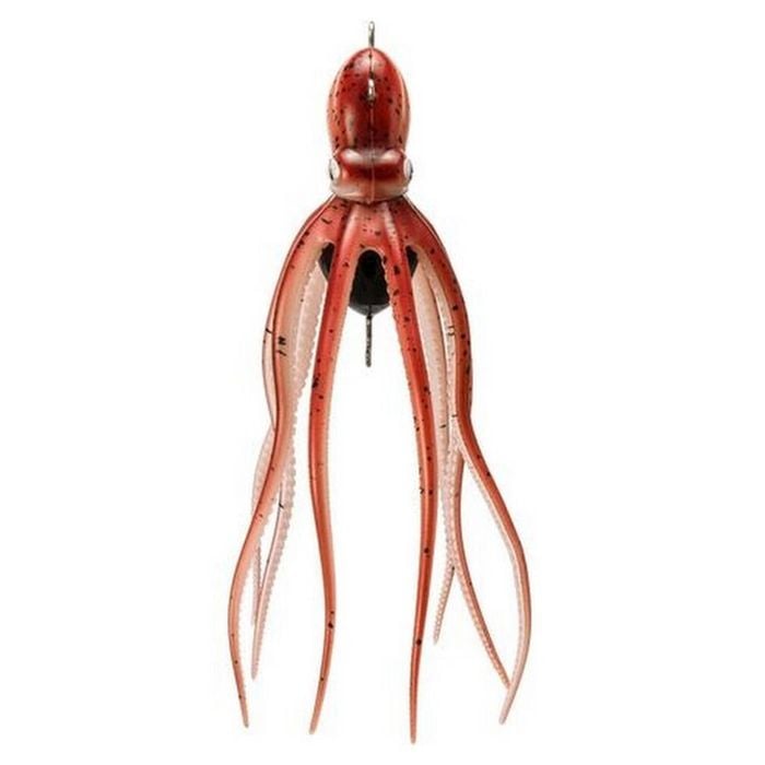 200g Mustad Red InkVader Octopus Soft Bait Fishing Lure - Squirts Soluble Scented Ink