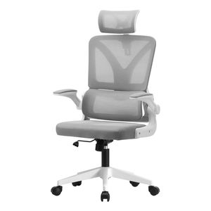 Oikiture Mesh Office Chair D-Shape White