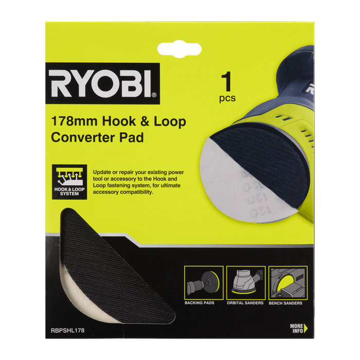 Ryobi 178mm Hook And Loop Converter Pad RBPSHL178