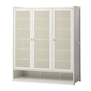 Oikiture Shoe Storage Cabinet Shoes Rack Organiser 7 Tier Shelf Rattan White
