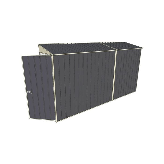 Build-a-Shed 0.8 x 3.7 x 2m Hinged Door Tunnel Shed - Grey