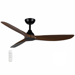 Four Seasons Living > Spartan 52" DC Smart Ceiling Fan with Remote Control > Matt Black / Teak
