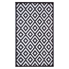 Fab Habitat 150x238cm Black And White Aztec Monochrome Recycled Plastic Outdoor Rug