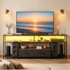 Ufurniture LED TV Cabinet 160cm Entertainment Unit Stand Storage Media Console Table Walnut