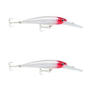 2x Rapala 18cm X Rap Magnum 40 Deep Diving Trolling Lures - Red Head UV