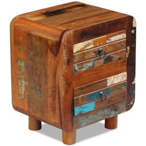 vidaXL Solid Reclaimed Wood Night Cabinet Bedside Nightstand Table Organiser
