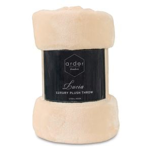 Ardor Boudoir Lucia Luxury 127 x 152cm Ivory Plush Velvet Throw