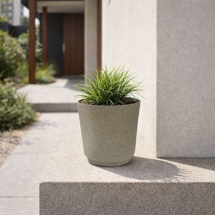 Moda 28cm Beige Round StoneLite Self Watering Plastic Pot