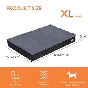 P&P Deep Gray Extra Large Foam Dog Bed With Washable Waterproof Cover