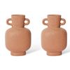 2x E Style Mies 23cm Ceramic Plant/Flower Vase Tabletop Decor Terracotta