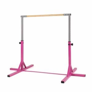 Costway Kids Training Gymnastics Bar Junior Horizontal Crossbar Adjustable Height -pink