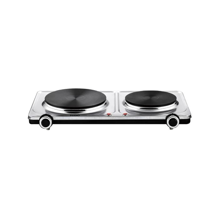 TODO 2250W Twin Hotplate Electric Cooktop Stainless Steel