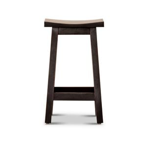 Kyoto Kitchen Bar Stool Scandinavian Style Hard Mango Wood Dining Counter Chair - Black